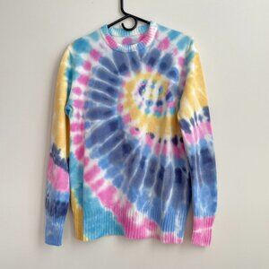 Kujten 100% Cashmere Tie-Dye Crewneck Sweater Size M
